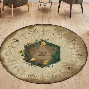 Dice Round Rug: Middle Earth Decor, Washable Indoor Floor Rug