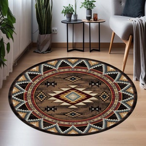 Aztec Rug, Boho Rug, Moroccan Rug, Oriental Rug, Kilim Design Rug, Round Rug, Ethnic Rug, Oushak Design Rug, Circle Rug, Non Slip Based Rug