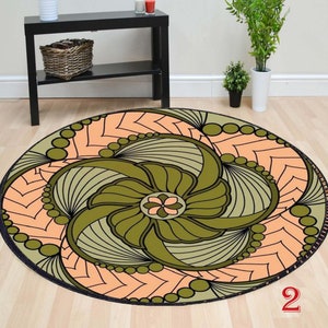 Geometric Design Rug, Flower Of Life Rug, Luck Rug,  Abundant Rugs, Round Decor Rug, Circle Rug, Doormat Rug, Bathmat Rug, Indoor Rug, Floor