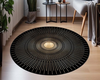 Sun Rug, Sunshine Rug, Round Rug, Circle Rug, Bathmat Rug, Doormat Rug, Indoor Rug, Turkish Rug, Home Decor Rug, Minimalist Rug, Mid Century