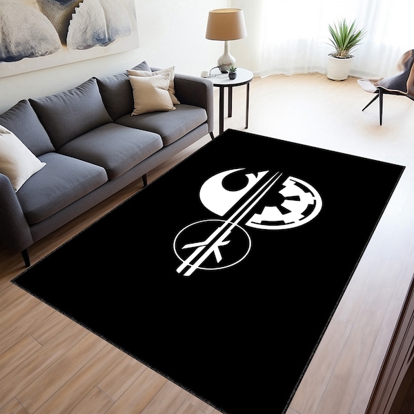 Tappeto Fandom Jedi delle leggende, tappeto decorativo Jedi, tappeto decorativo Star Galaxy, tappeto emblema del nuovo ordine Jedi, tappeto decorativo Star Wars, tappeto personalizzato, tappeto simbolo Jedi