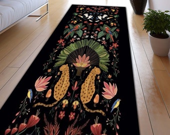 Tibetan Tiger Rug, Leopard Rug, Flower Rug, Birds Rug, Animal Rug, Natural Rug, Runner Rug, Entryway Rug, Hallway Rug