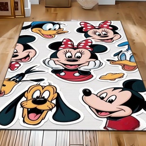 Cartoon Character Area Rug for Kids' Room, Fun and Colorful Floor Mat, Playroom Decor with Adorable Character Design Rug, Floor Rug,Gift Rug