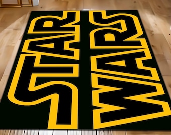Tappeto per cameretta dei bambini con tema Star Wars: tappeto per avventure galattiche, tappeto fantascientifico con tema spaziale futuristico.