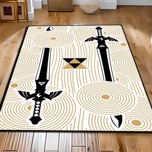 Zelda Symbol Art Rug, Zelda Tarot Cart Rug, Legend of Zelda, Majora's Mask Area Rug, Zelda Rug, Majoras Mask Rug, Game Room Rug, Kids Room