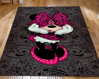 Cute Mouse Kids Rug, Kids room Rug, Cartoon Style Room Decor, Washable Kids Carpet, Nursery Rug Mat