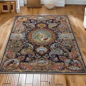 Elegant Classic European Style Rug, Scandinavian Design High Quality Rug, Baroque Floral Ornate Rug, Luxury Vintage Rug,Antique Art Inspired