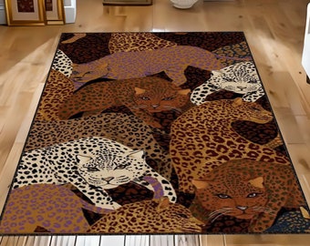 Tibetan Tiger Rug, Leopards Rug, 3x5 feet Creative Pattern Carpet for Living Room Rug, Animals Design Rug