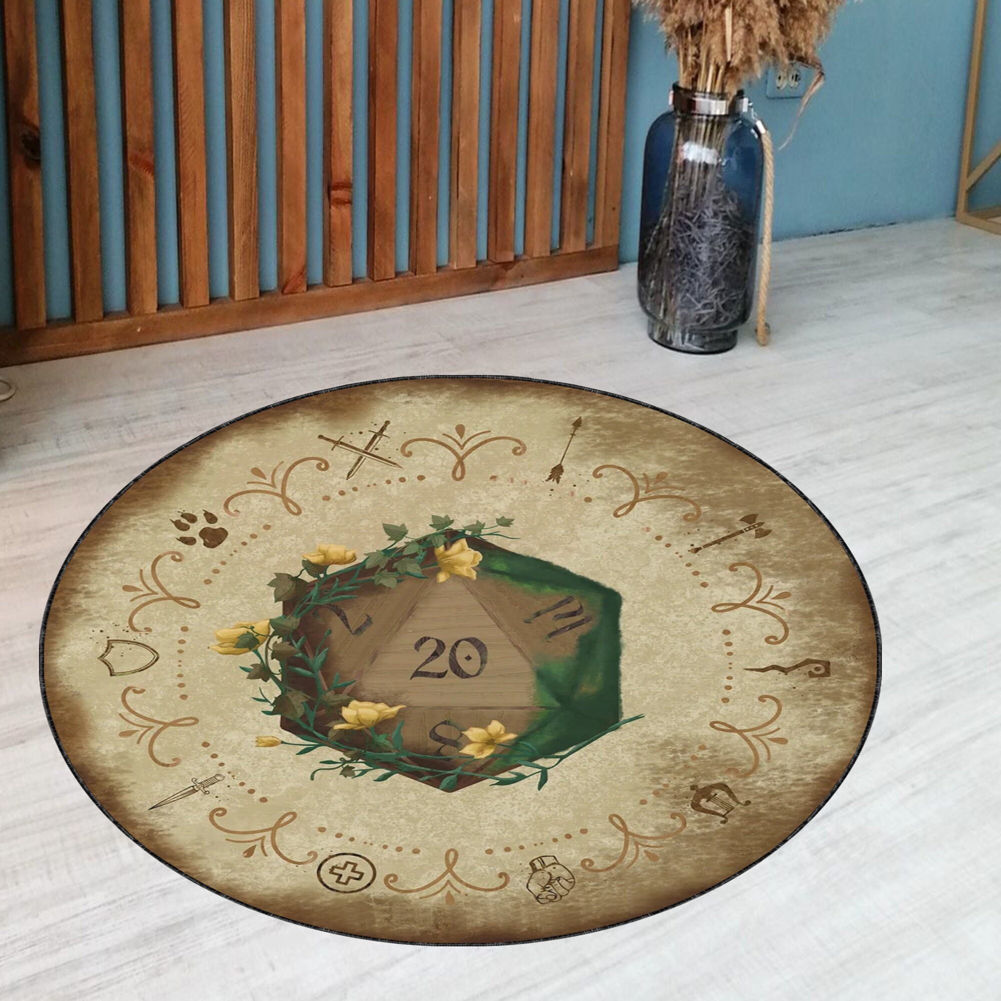 Dice Round Rug, Membrane Decor Rug, Fantastic Decor Rug, Middle Earth ...