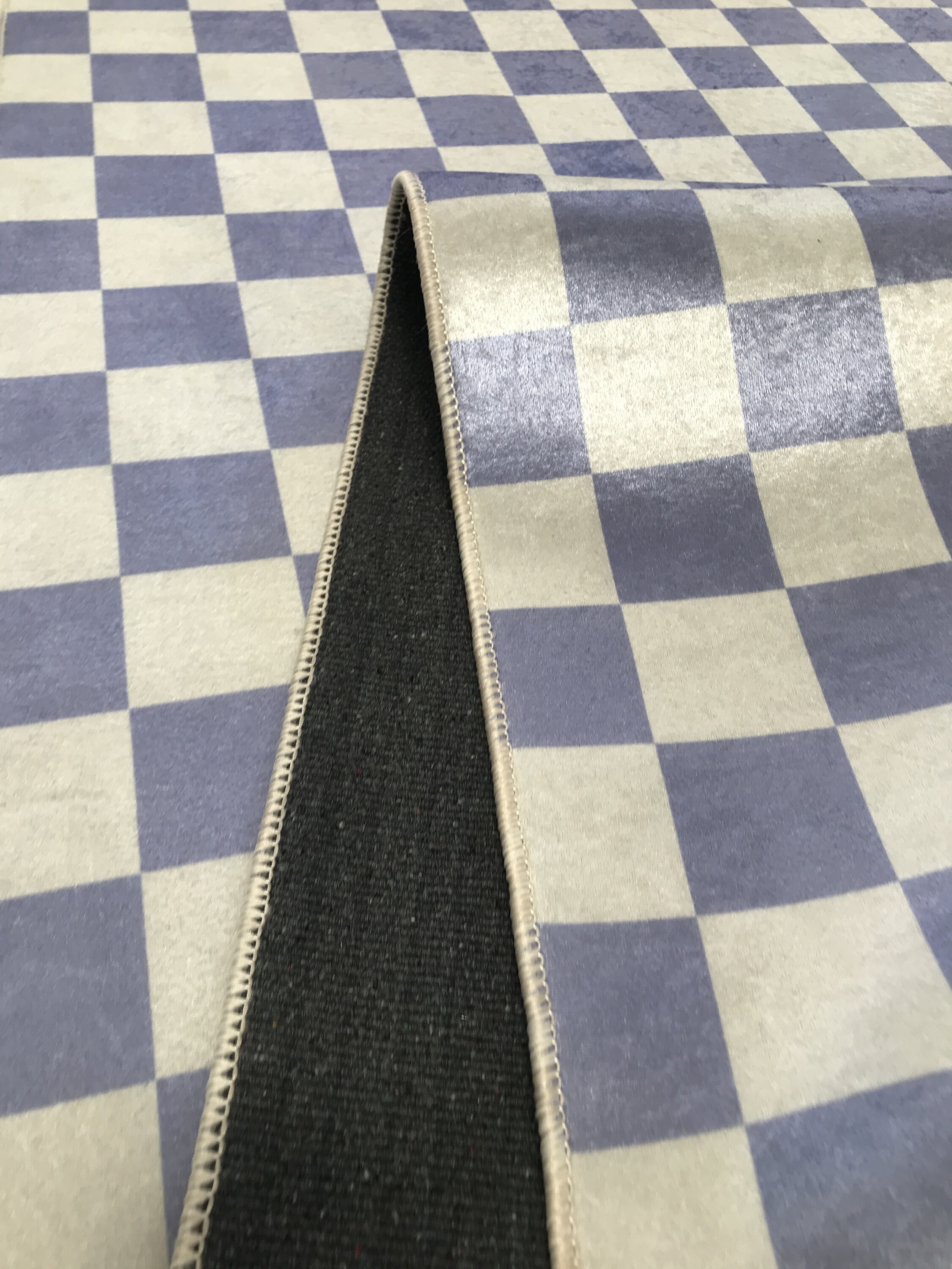 Checkered Decor Rug, Chequered Pattern Rug, Gray Decor Rug, Indoor Rug ...