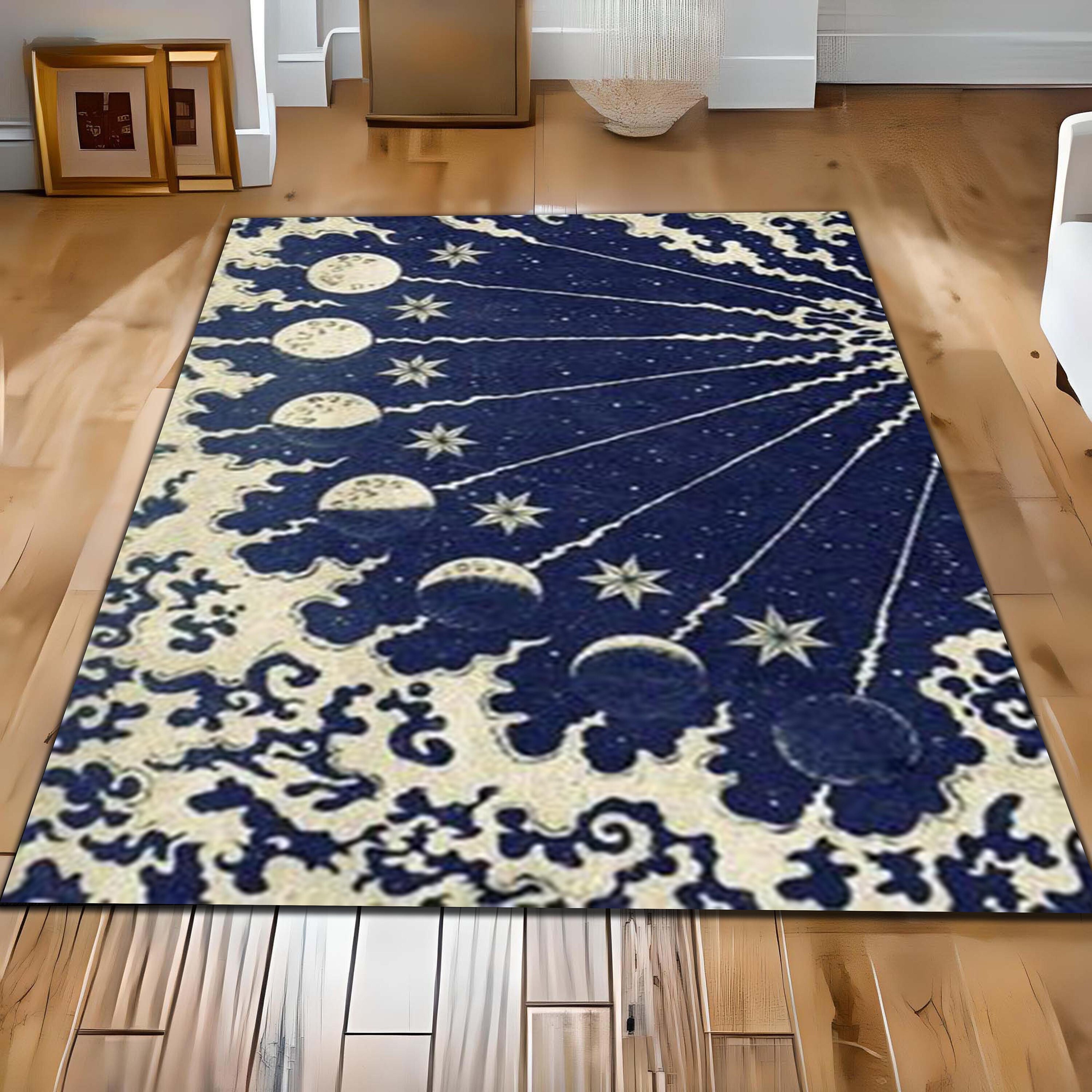 Moon Floor Pattern Moon Decor Rug, Moon Pattern Rug, Space Rug, Kids Room Rug, Themed Rug ...