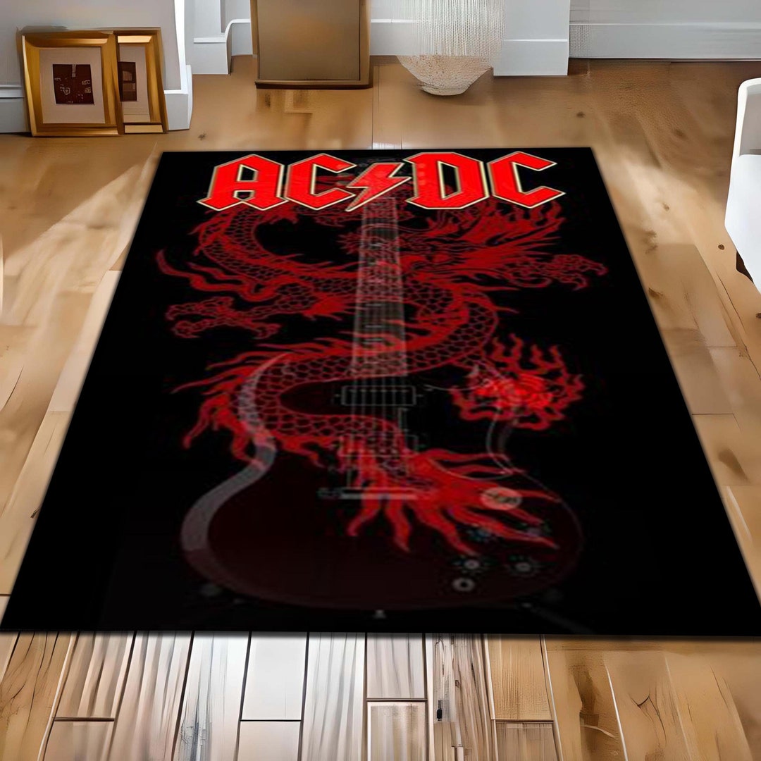 Dc Rug AC DC Rug, Acdc Rugs, Music Band Rug, Heavy Metal Rug, Music Room Rug ...