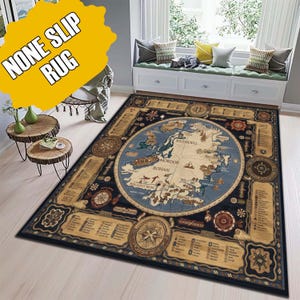 LOTR Rug, Map Decor Rug, Lord of the Rings Rug, Middle Earth Rug, Mordan Gandalf Rug, Rohan Rug, Middle Earth Design Rug,AWESOME Map Rug Mat