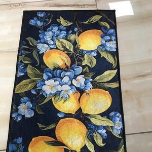 Lemon Rug, Lemon Blossom Rug, 3D Printed Rug, Lemon Tree Rug, Lemon Pattern Rug, Kitchen Rug, Custom Gift Rug, Indoor Rug, Floor Rug, Area