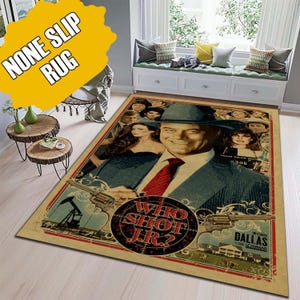 John Ross Ewing Jr Rug, JR Dallas Rug, TV Show Rug, Retro Western Style Rug, JR Dallas Carpet, Movie Room Rug, Pop Culture Decor Rug, Floor
