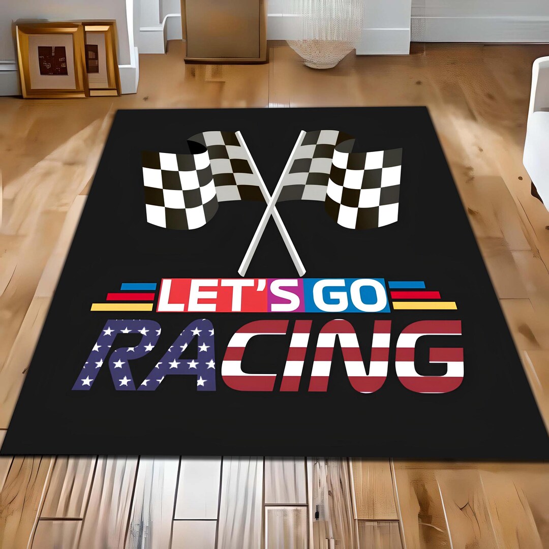 Ford Racing Rug Car Racing Rug, Formula 1 Rugs, F1 Car Rug, Car Racing Lover Let’s Go ...