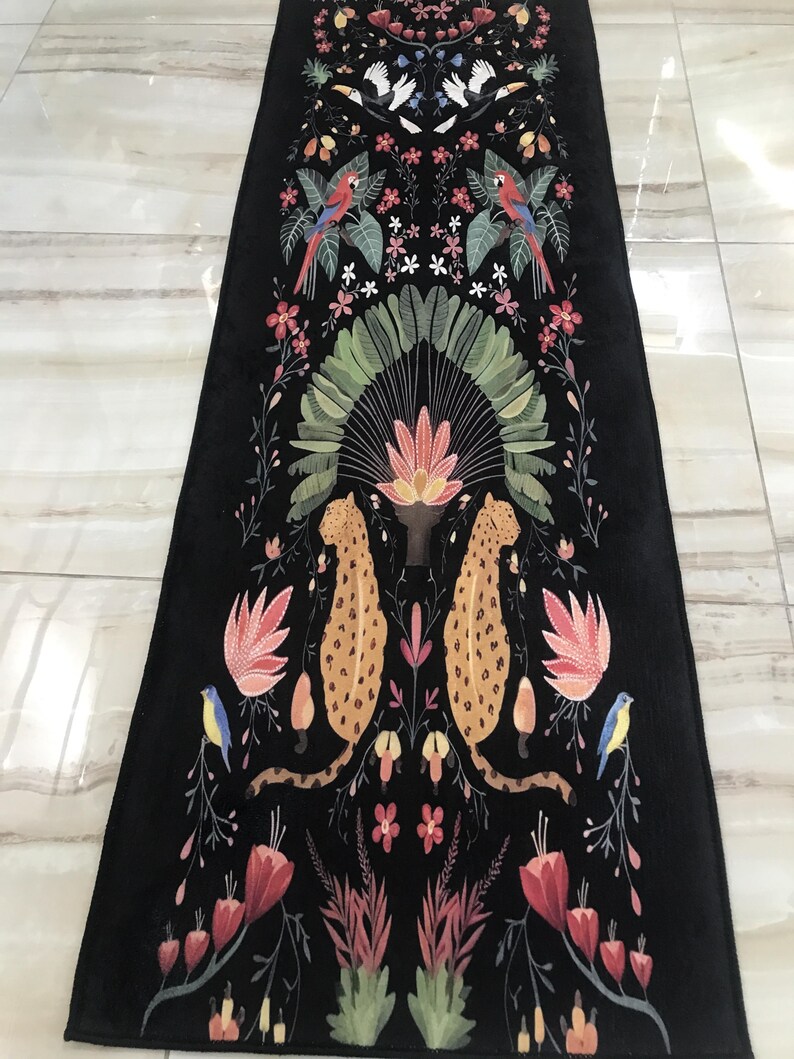 Natural Rug, Runner Rug, Entryway Rug, Tibetan Tiger Rug, Leopard Rug