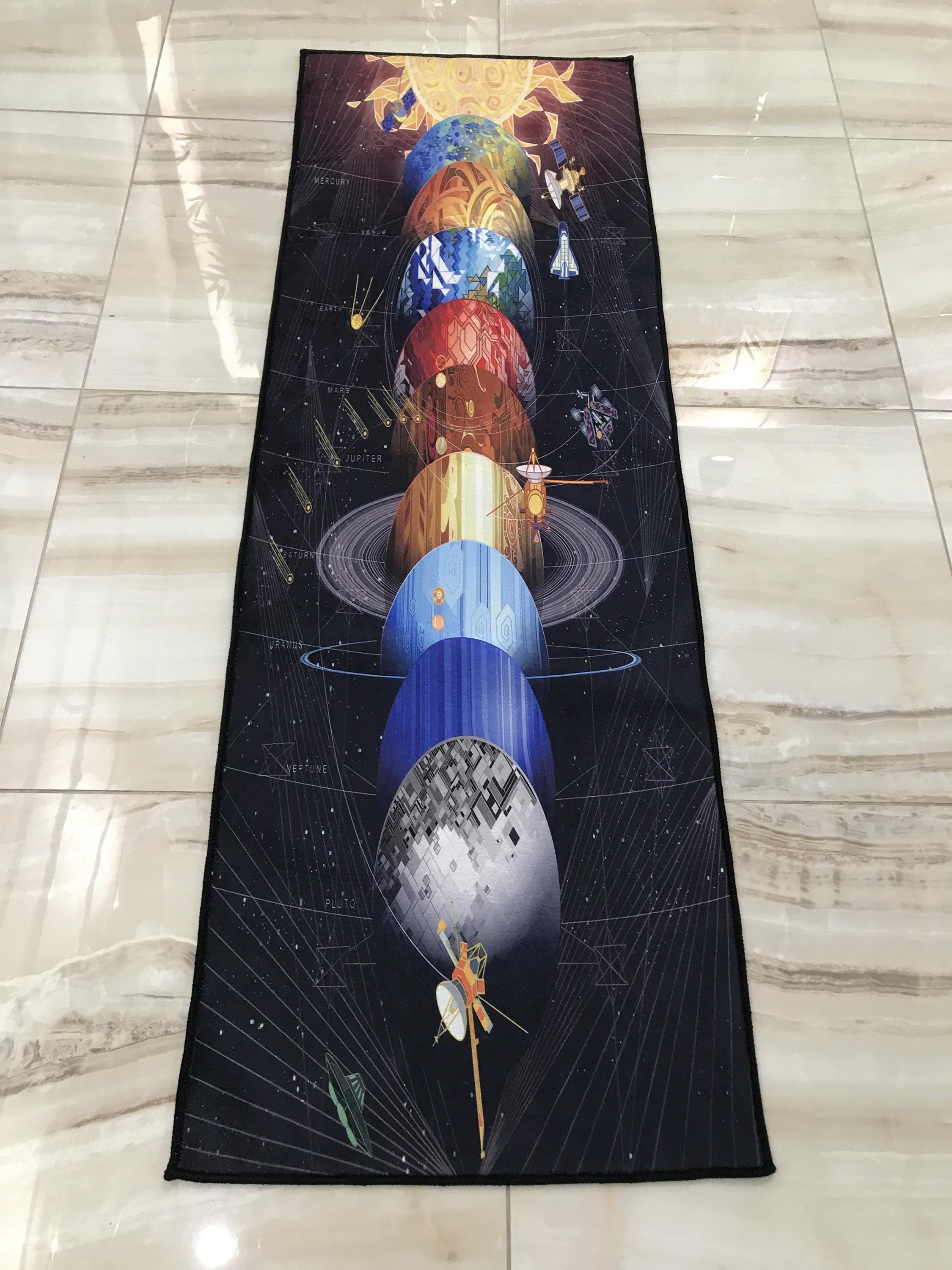 Solar Systen Rug Solar System Rug, Space Themed Area Rug, Planetary Decor Rug, Outer ...