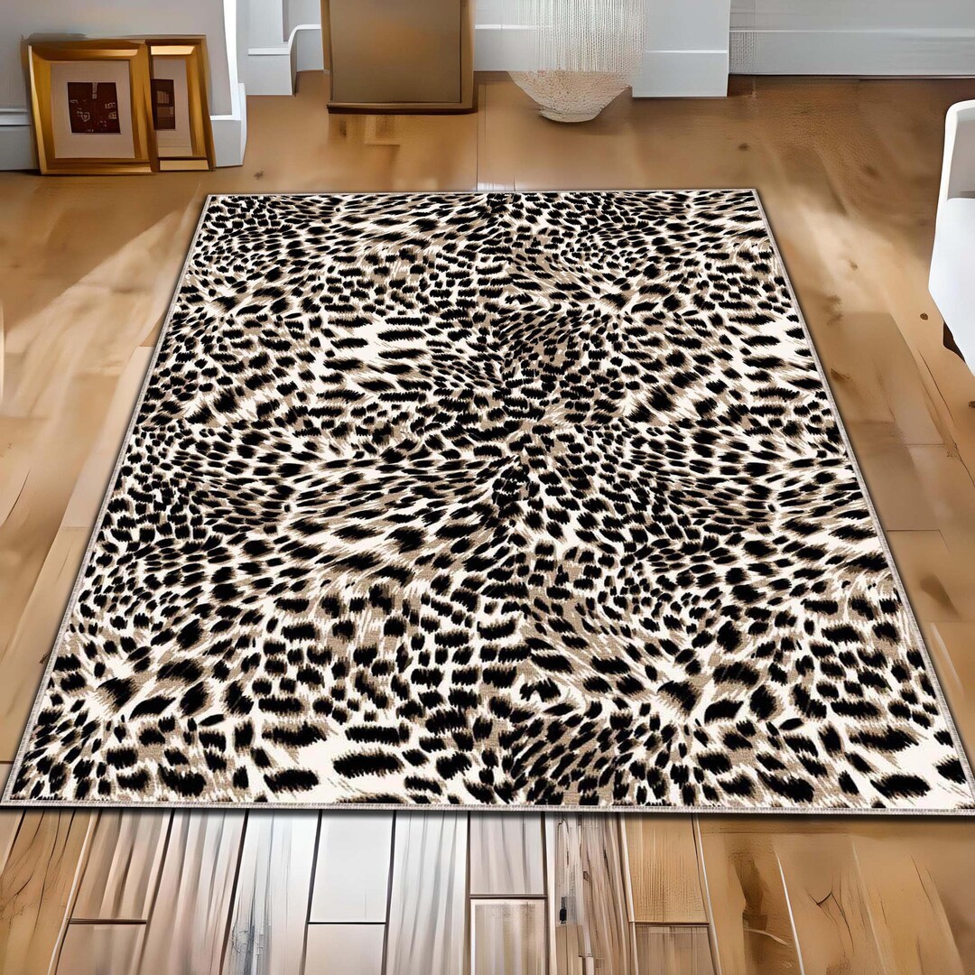 Leopard Print Rug, Salon Area Rug, Leopard Design Rug, Leopard Pattern ...