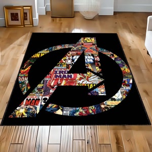Avenger Rug, Super Hero Rug, Kids Room Rug, Custom Avenger Rug, Kids Room Decor, Floor Rug, Play Room Rug, Washable Rug, Indoor Rug, Rugs