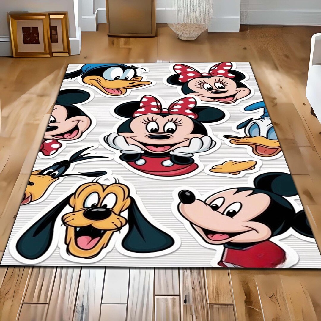 Cartoon Character Kids' Rug: Playroom Decor Floor Mat - Etsy