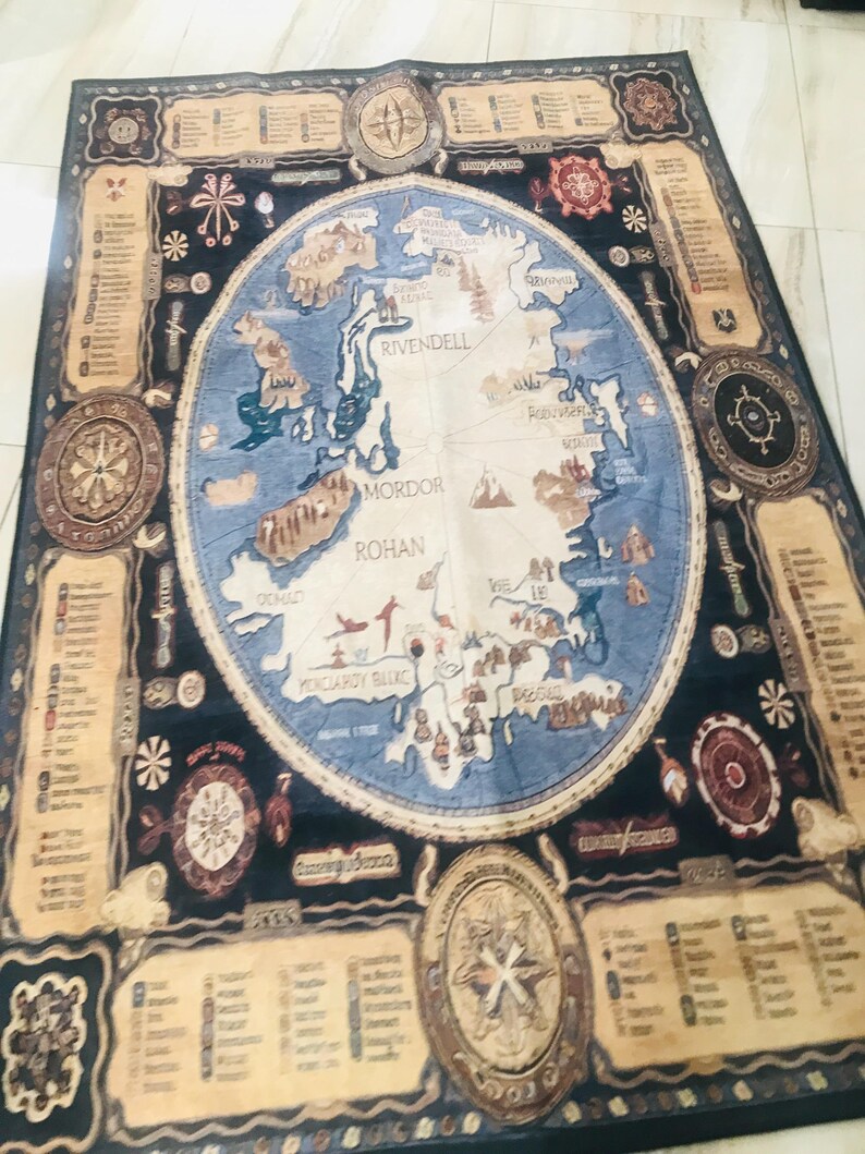 LOTR Rug, Map Decor Rug, Lord of the Rings Rug, Middle Earth Rug, Mordan Gandalf Rug, Rohan Rug, Middle Earth Design Rug, image 17