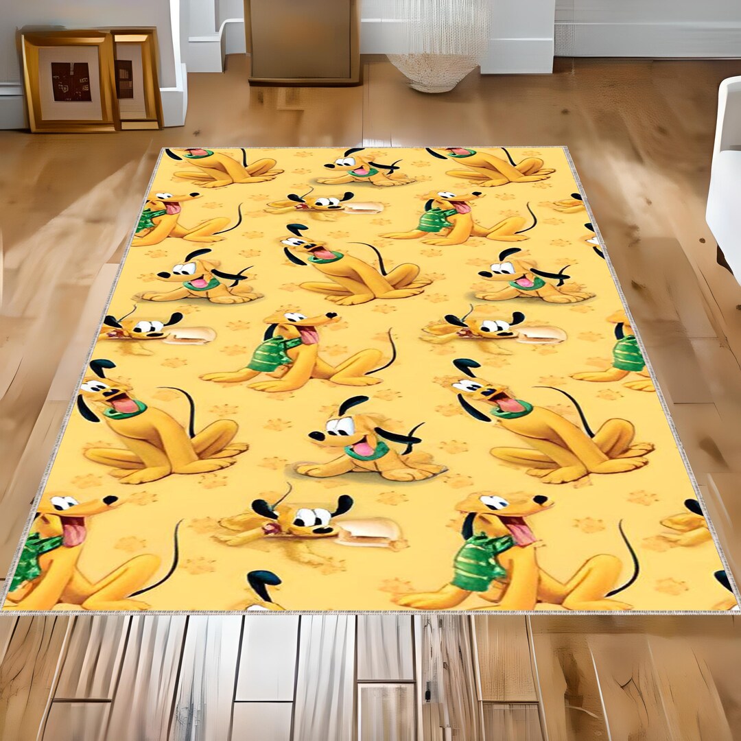 yellow-decor-rug-kids-room-rug-dog-rug-cartoon-rug-kids-room-decor