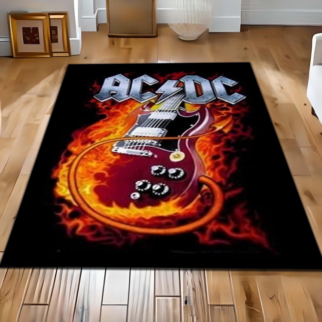 AC DC Rug: Vintage Rock Band Concert Floor Rug - Etsy