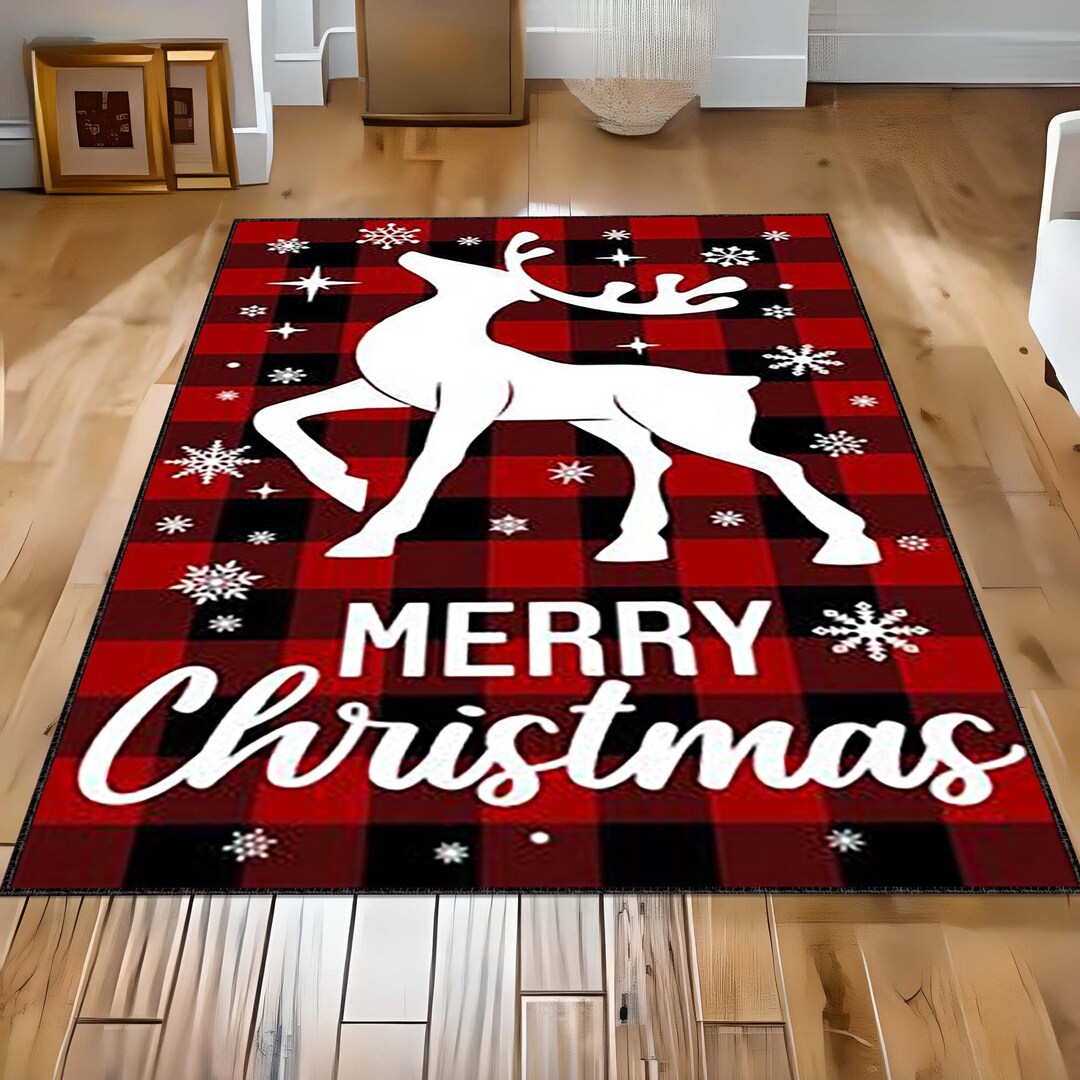 Unique Design Rug, Custom Rugs Carpet, Merry Christmas Rug, Xmas Rug