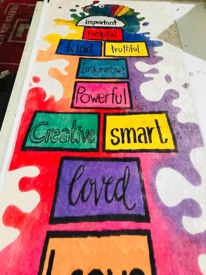 Hopscotch Rug, Affirmations Kids Room Rug, Motivational Playroom Decor ...