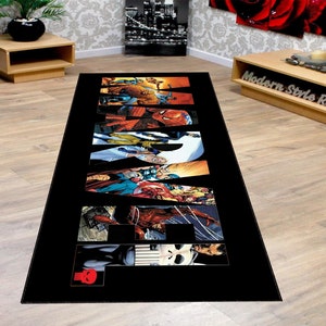 Avengers Rug, Superhero Rug, Heroes Rugs Carpet Decor, Kids Room Rug, Kids Room Decor, Custom Rug, Runner Kitchen Rug, Entryway Rugs, Stair