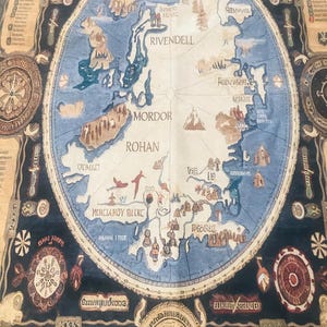 LOTR Rug, Map Decor Rug, Lord of the Rings Rug, Middle Earth Rug, Mordan Gandalf Rug, Rohan Rug, Middle Earth Design Rug, image 2