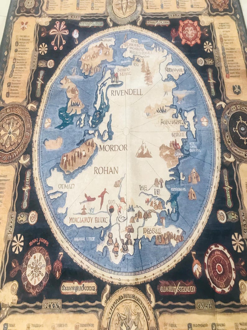 LOTR Rug, Map Decor Rug, Lord of the Rings Rug, Middle Earth Rug, Mordan Gandalf Rug, Rohan Rug, Middle Earth Design Rug, image 20