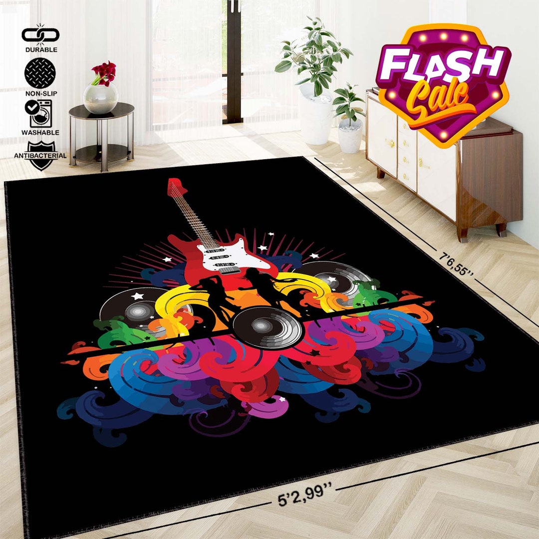 Guitar Fend, Guitar Rug, Guitar Modern Rug, Living Room Rug, Rug, Floor
