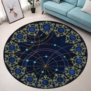 3D Vortex Round Rug: Black and White Illusion, Washable Nursery Decor
