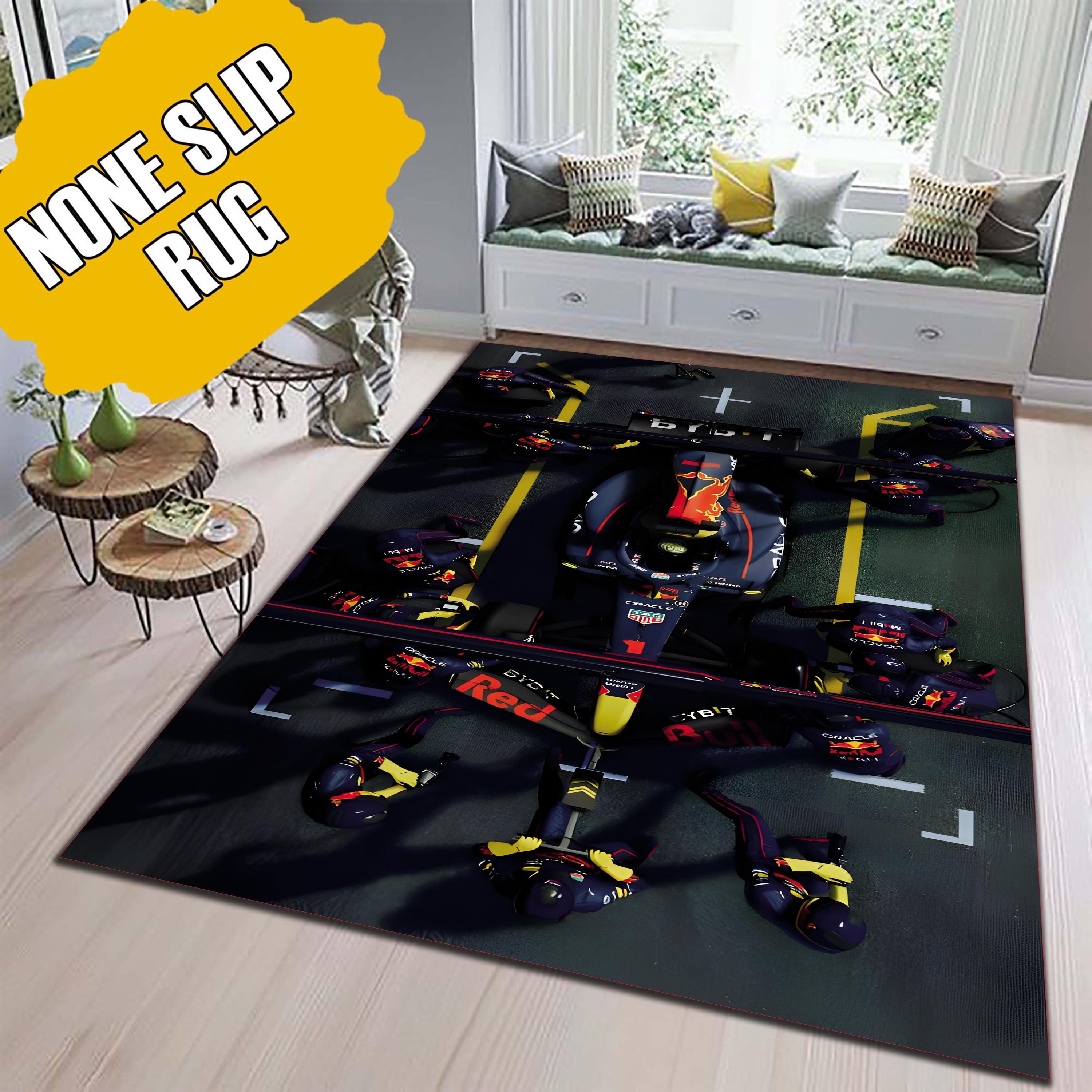 Formula 1 Rug, Red Bull Pit Stop Racing Rug, Motorsport Fans Rug, Kids ...
