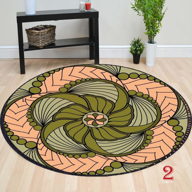 Geometric Design Rug, Flower Of Life Rug, Luck Rug,  Abundant Rugs, Round Decor Rug, Circle Rug, Doormat Rug, Bathmat Rug, Indoor Rug, Floor