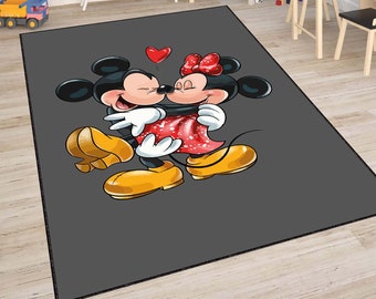 Mickey Mouse Gift Rug, Minnie Mouse Rug, Kids Room Rug, Cartoon Character Rug
