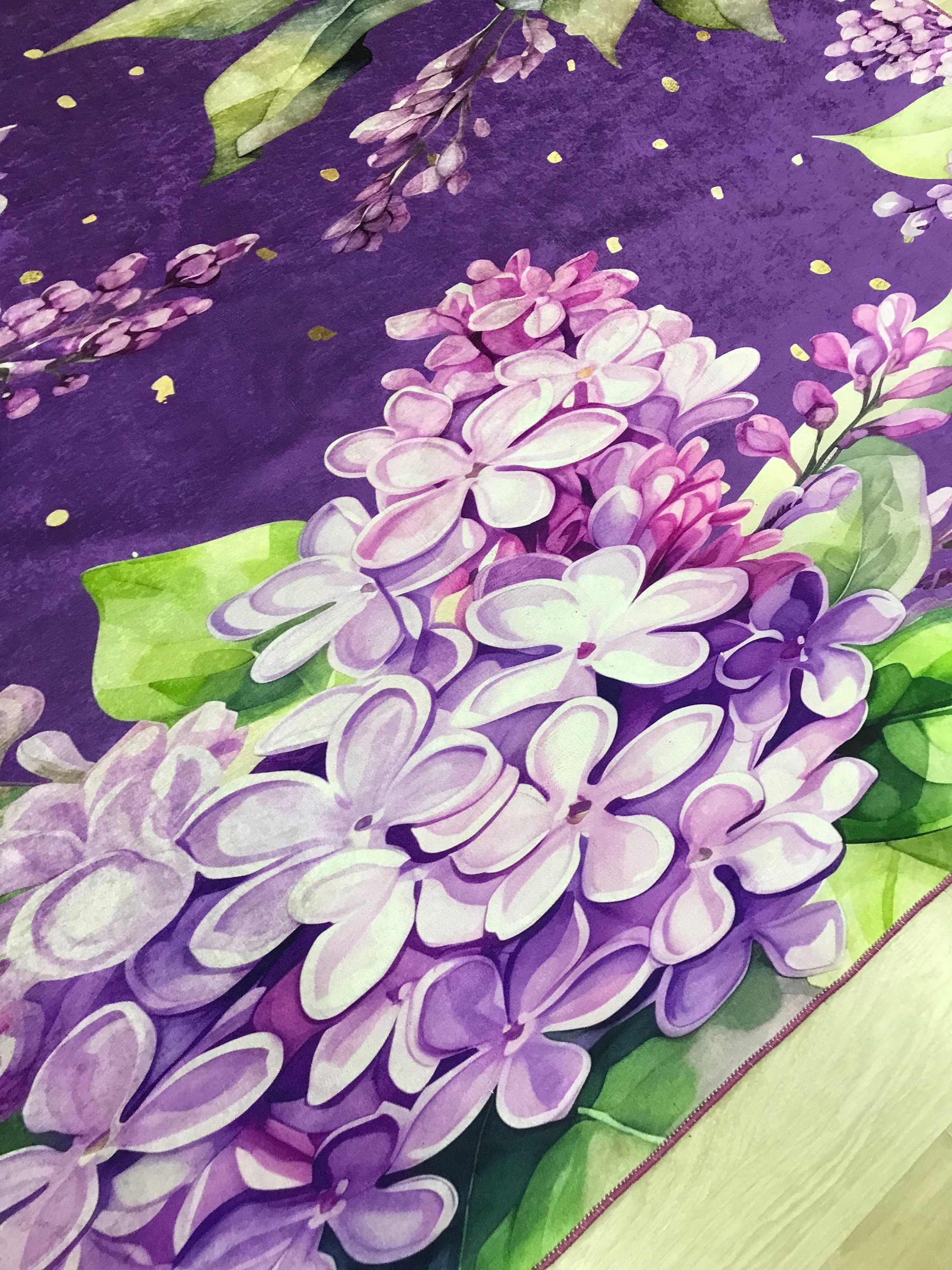 Lilac Rugs Pattern Lilac Flower Rug, Lilac Throw Rug, Lilac Decor Rug, Salon Lilac Rug ...