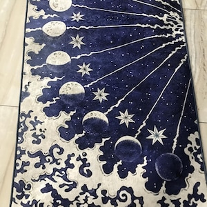 Astral Rug Pattern Moon Decor Rug, Moon Pattern Rug, Space Rug, Kids Room Rug, Themed Rug ...