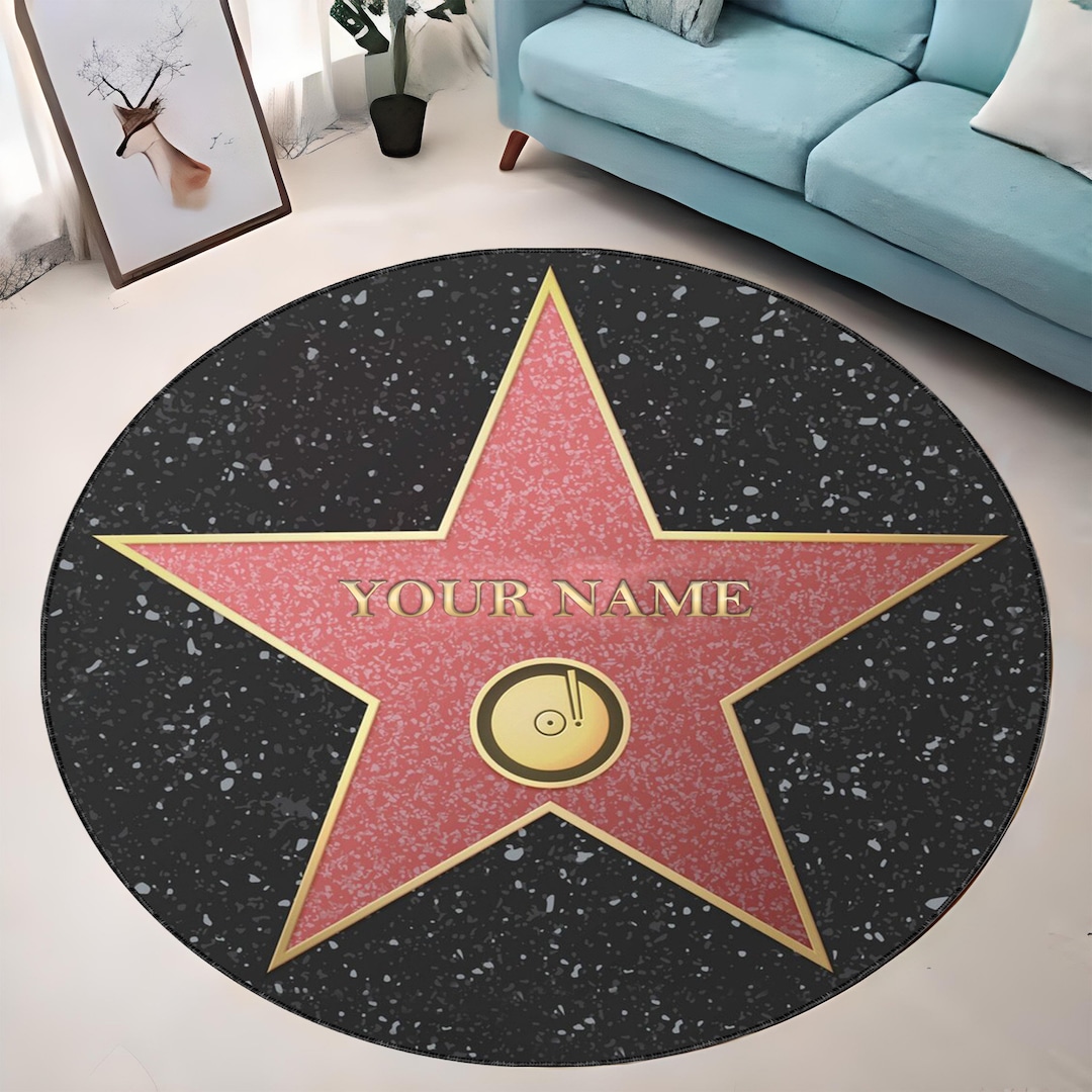 Personalized Hollywood Walk of Fame Rug, Walk of Fame Hollywood