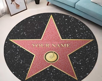 Personalized Hollywood Walk of Fame Rug, Walk Of Fame Hollywood Celebrity Star Personalized Name Rugs, Gift for woman who has everything