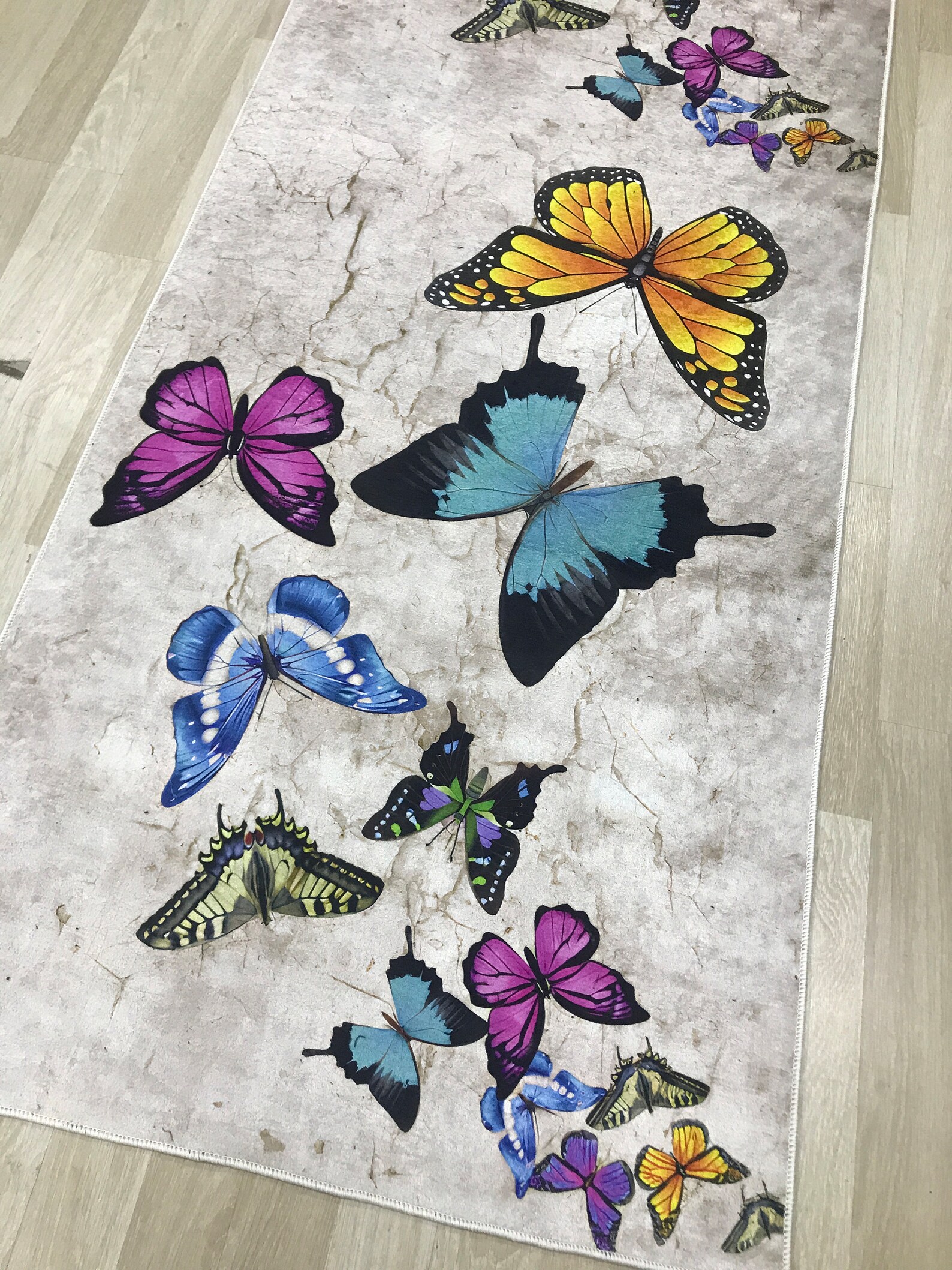 Butterfly Runner Rug Runner Rug, Butterfly Runner Rug, Entryway Rug, Stair Rug, Butterfly ...