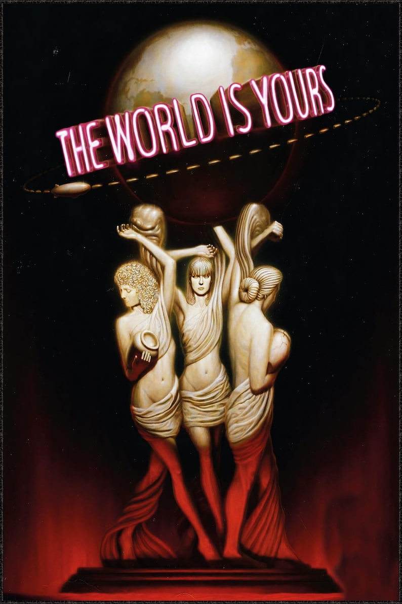 Scarface Rug The World is Yours Rug Tony Montana Rug, Films Art Design, Movies Rug, Room Decor Rug, Gift For Him Her, Floor Rug, Custom Rug