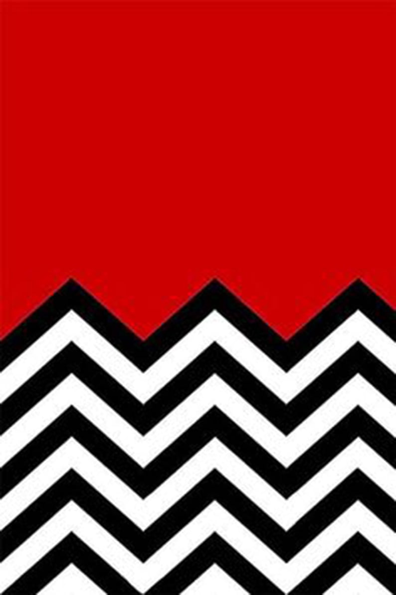Twin Peaks Rug, Twin Peaks Inspired Chevron Rug, Black White Red Zigzag ...