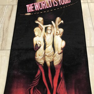 Scarface Rug The World is Yours Rug Tony Montana Rug, Films Art Design, Movies Rug, Room Decor Rug, Gift For Him Her, Floor Rug, Custom Rug