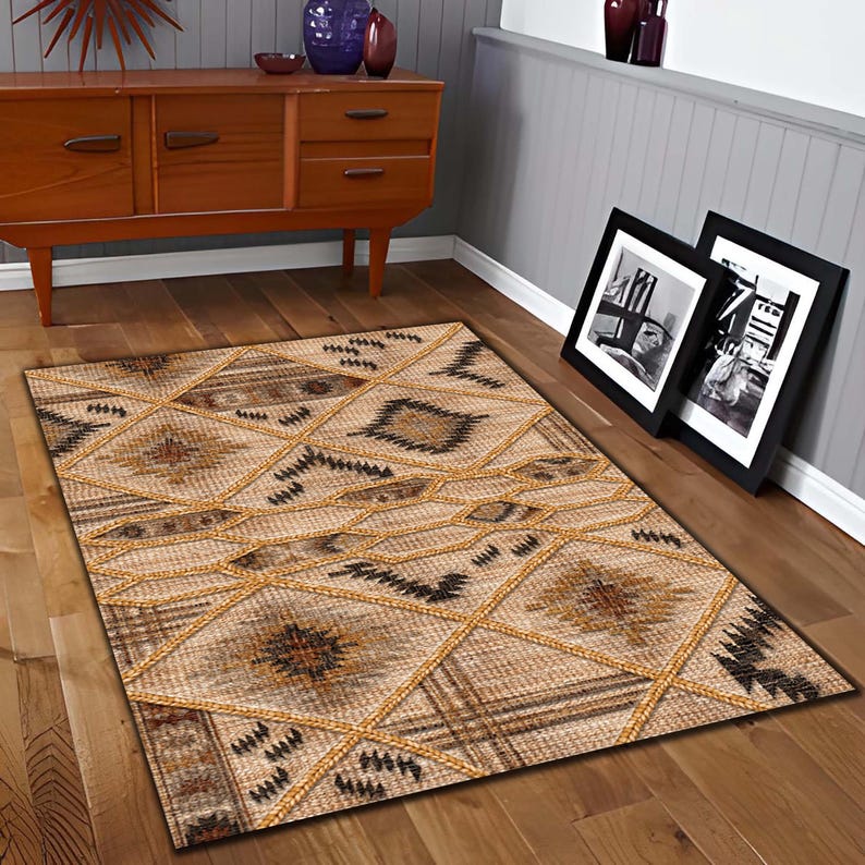 Rasist Rug Ethnic Rug, Aztec Rug, Boho Rug, Killim Rug, Modern Aztec Rug, Machine ...