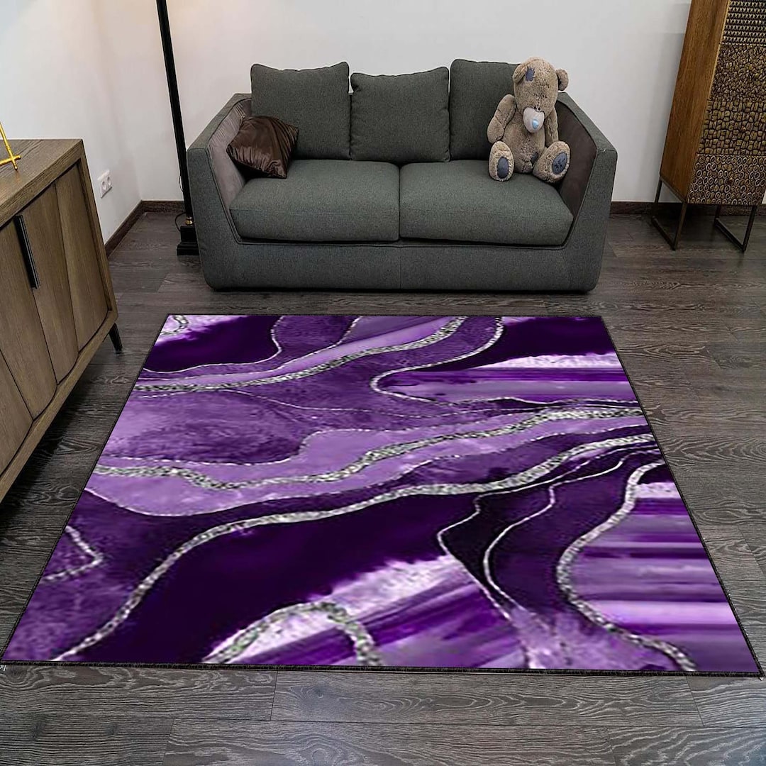 Fancy Purple Rug Purple Decor Rug, Marble Decor Rug, Indigo Color Rug, Custom Decor Rug ...