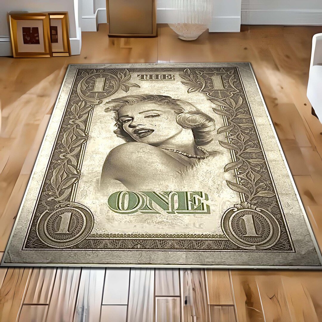 Marilyn Monroe Dollar Rug, Iconic Hollywood Glam Area Rug, Vintage ...