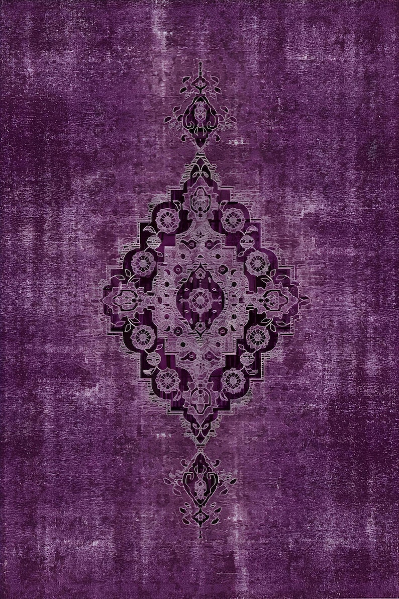 Purple Rug, Modern Purple Rug, Purple Turkish Rug, Purple Rococo Rug ...